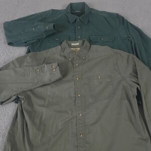 LOT OF 2 Cabelas x Gander Mountain Shirt Mens XL Twill Canvas Workwear Casual